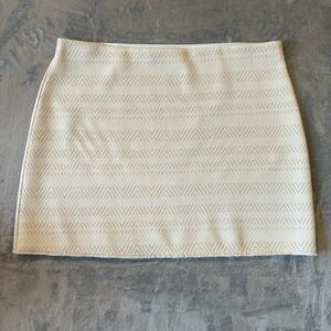 LOFT Chevron Fringe Stretch Resort Vacation Vanilla Beach Skirt Sz XL